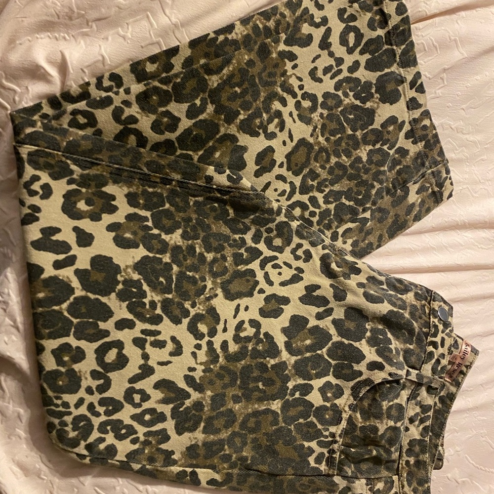Leopard Print Flare & Wide Leg Jeans